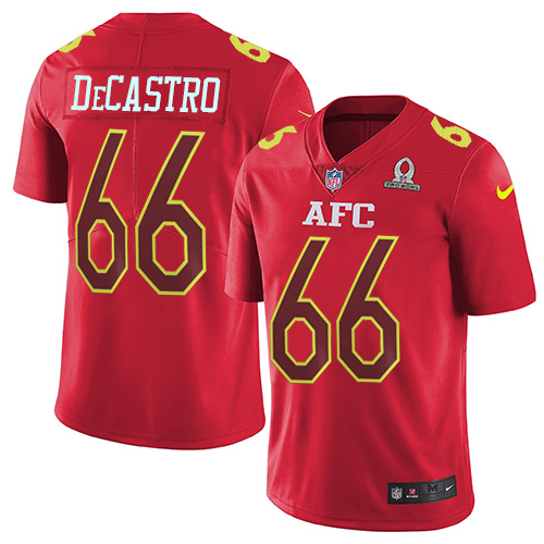 Nike Steelers #66 David DeCastro Red Men's Stitched NFL Limited AFC Pro Bowl Jersey